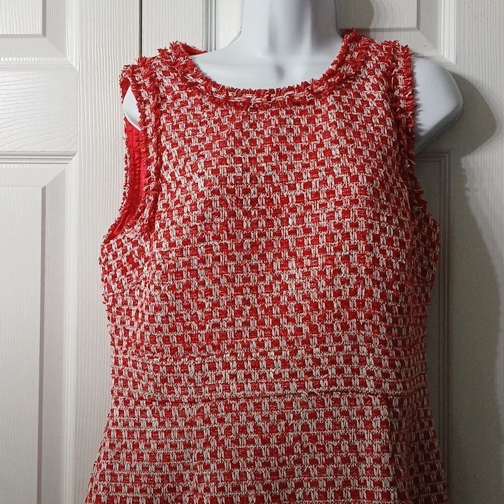 Jade Melody Tam red white plaid fringe dress Sz M NWT - Picture 3 of 9